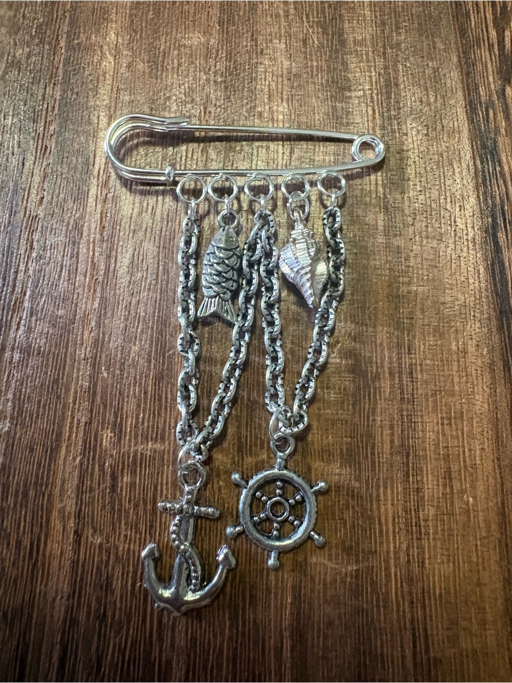 Silver Nautical Charm pin - Women Jewelry Brooches